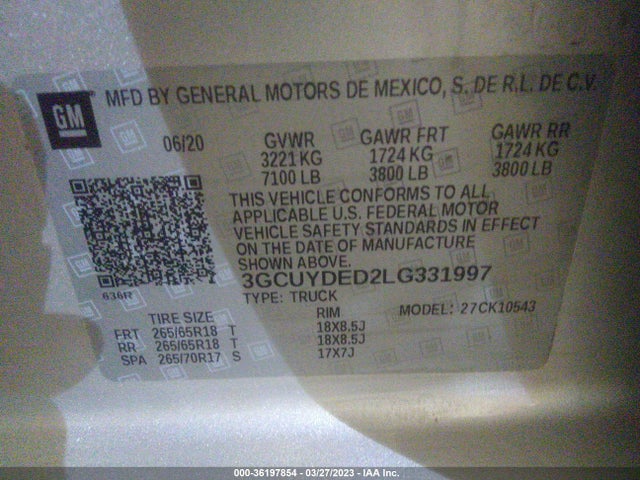 Chevrolet Silverado 1500 Lt 2020 3GCUYDED2LG331997 Image 9