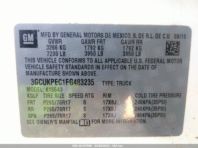 Chevrolet Silverado 1500 Ls 2015 3GCUKPEC1FG483235 Image 11