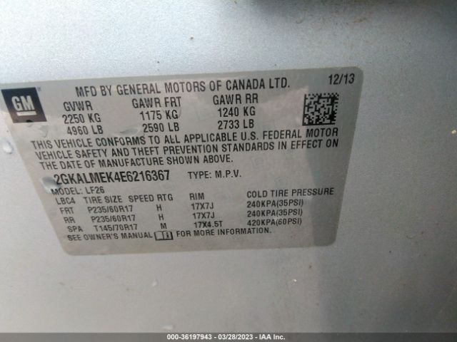 2GKALMEK4E6216367 GMC Terrain Sle