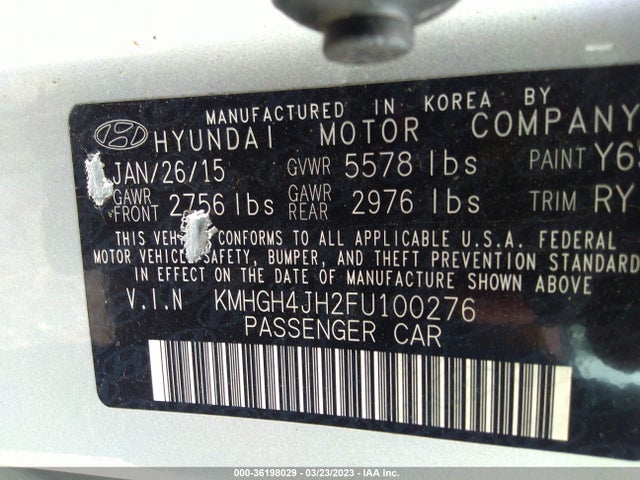 2015 Hyundai Equus, VIN: KMHGH4JH2FU100276