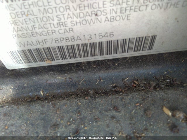 2008 AUDI A3 VIN: WAUHF78P88A131546
