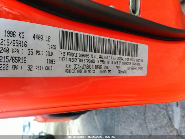 3C4NJCAB0LT118089 Jeep Compass Sport