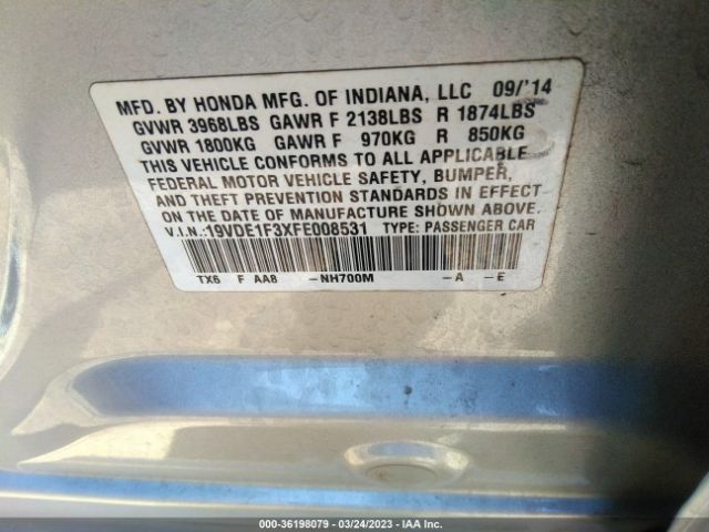 19VDE1F3XFE008531 Acura ILX
