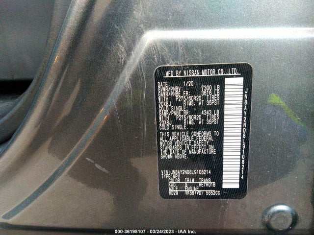 2020 Nissan Armada, VIN: JN8AY2ND8L9108214