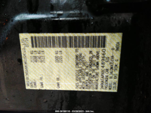 Nissan Maxima 3.5 S/3.5 Sv 2014 1N4AA5APXEC489660 Image 9