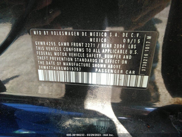 3VW4T7AU8GM019757 Volkswagen GOLF GTI S