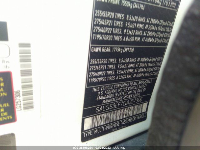 SALGS3EF7GA257306 Land Rover Range Rover Supercharged