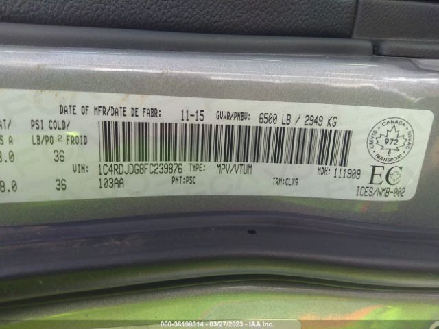 1C4RDJDG8FC239876 Dodge DURANGO LIMITED