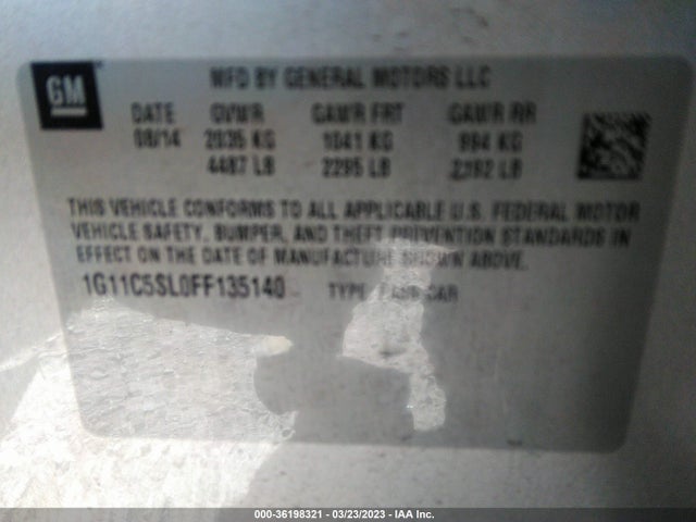 Chevrolet MALIBU LT 2015 1G11C5SL0FF135140 Image 9