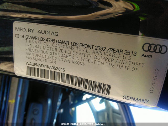 WAUENAF41KA053615 Audi A4 Premium Plus