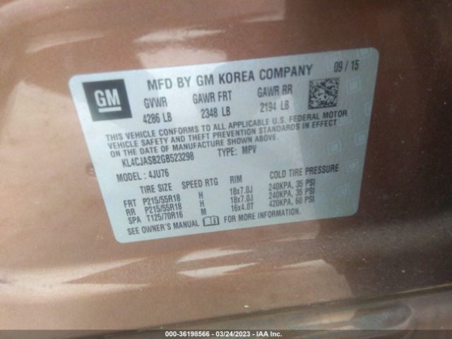 KL4CJASB2GB523298 Buick Encore