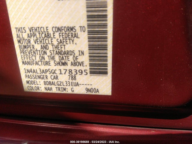 Nissan ALTIMA 2.5 2016 1N4AL3AP5GC178395 Image 10