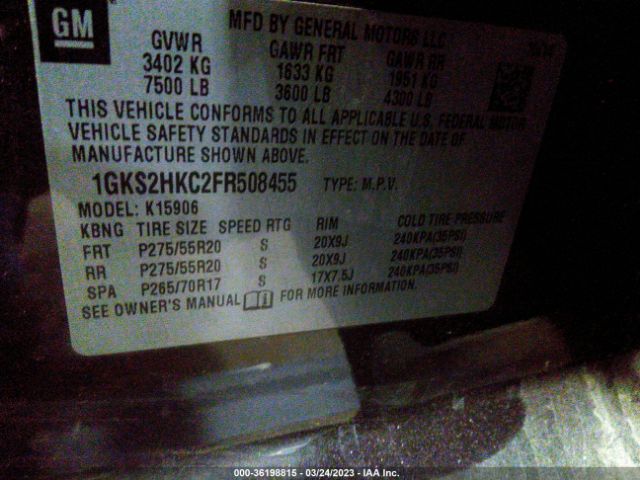 1GKS2HKC2FR508455 GMC Yukon Xl Slt