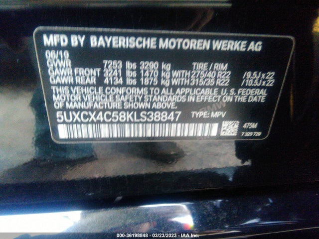 5UXCX4C58KLS38847 BMW X7 Xdrive50i