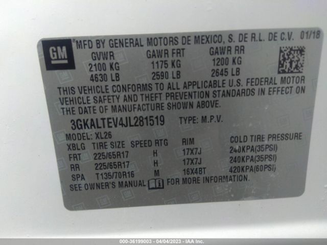3GKALTEV4JL281519 GMC Terrain Sle