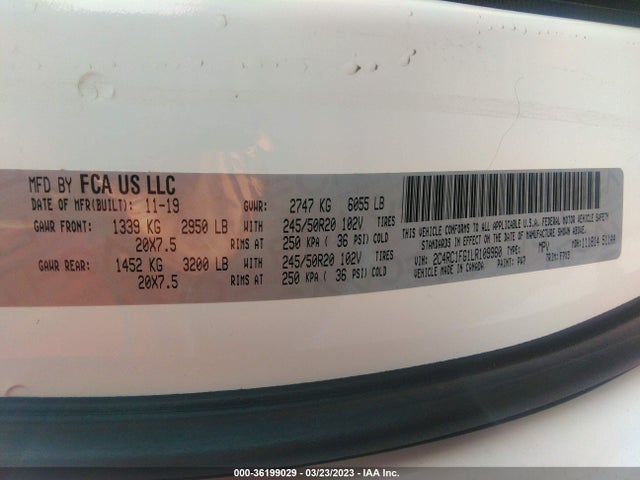 Chrysler Pacifica Touring 2020 2C4RC1FG1LR109960 Image 9