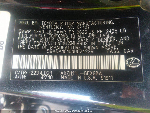 58ADA1C10NU024229 Lexus Es Es 300h