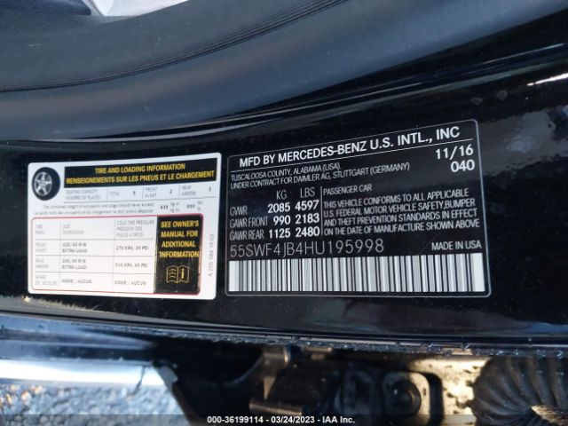 55SWF4JB4HU195998 Mercedes-Benz C-class C 300