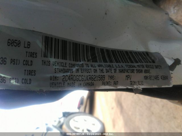 2C4RDGCG1KR621589 Dodge Grand Caravan Sxt