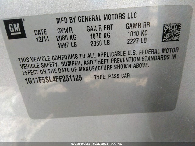 Chevrolet MALIBU LTZ 2015 1G11F5SL4FF251125 Image 10