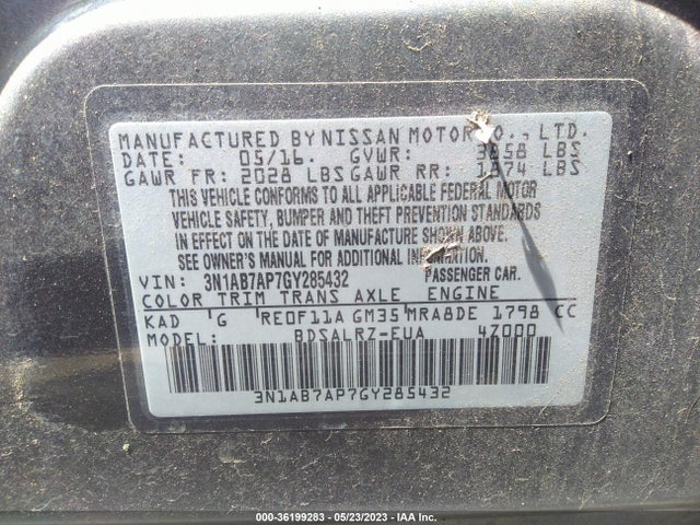 Nissan SENTRA SR 2016 3N1AB7AP7GY285432 Image 10