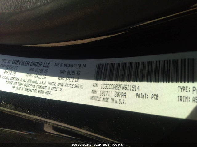 Chrysler 200 Limited 2015 1C3CCCAB2FN611914 Image 9