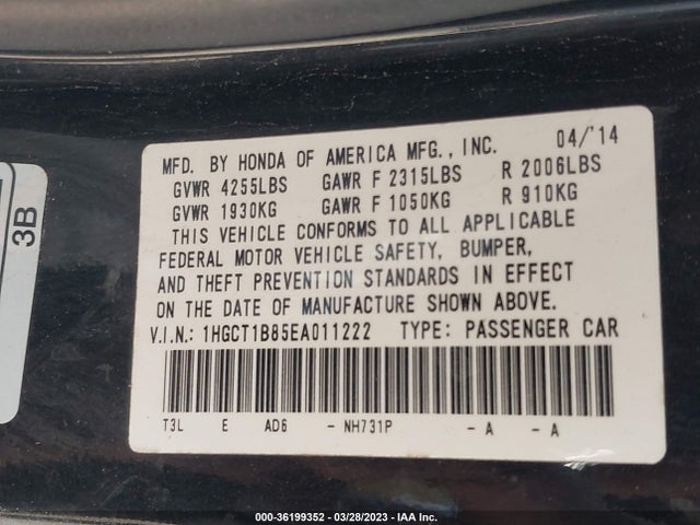 Honda Accord Coupe Ex-l 2014 1HGCT1B85EA011222 Image 9