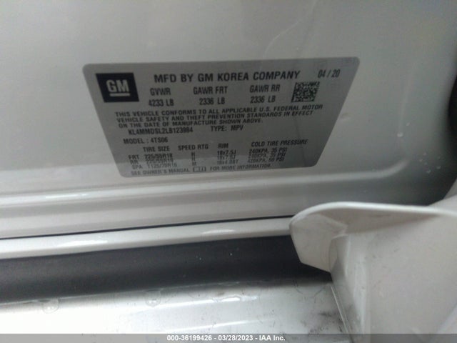 2020 BUICK ENCORE GX SELECT VIN: KL4MMDSL2LB123984