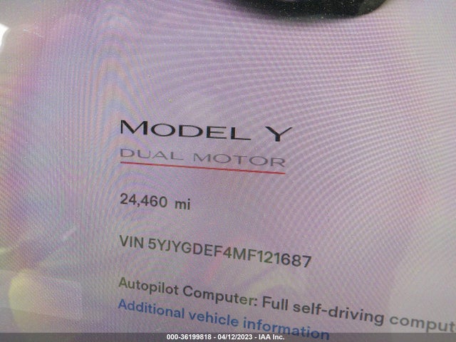 Tesla Model Y Performance 2021 5YJYGDEF4MF121687 Image 8