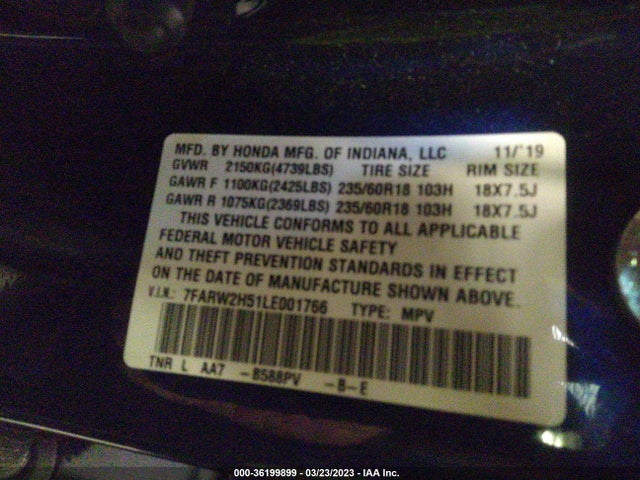 Honda CR-V EX 2020 7FARW2H51LE001766 Image 9