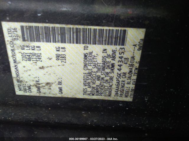 1N4AA6AP5GC443453 Nissan Maxima 3.5 S