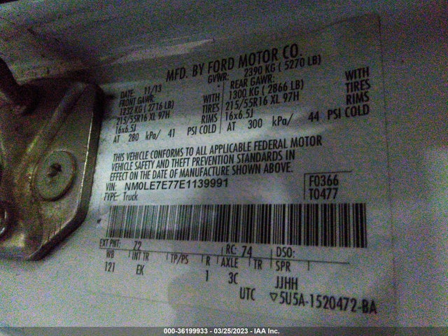NM0LE7E77E1139991 Ford Transit Connect Xl