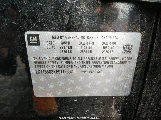 Chevrolet IMPALA LTZ 2014 2G1155S3XE9112692 Image 9