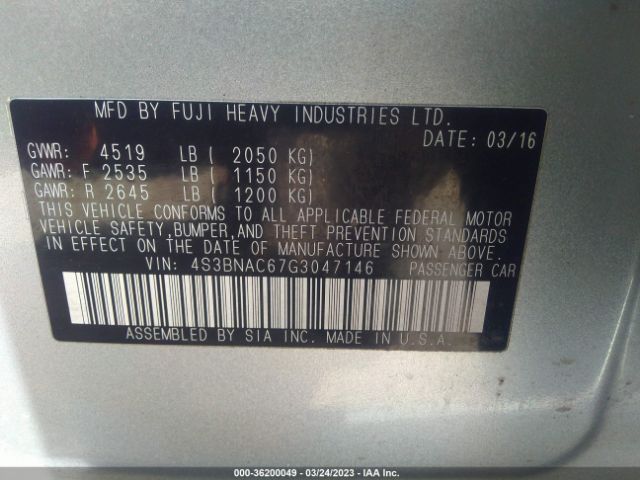 4S3BNAC67G3047146 Subaru Legacy 2.5i Premium