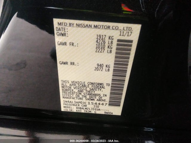 Nissan Altima 2.5 Sv 2018 1N4AL3AP0JC154447 Image 10