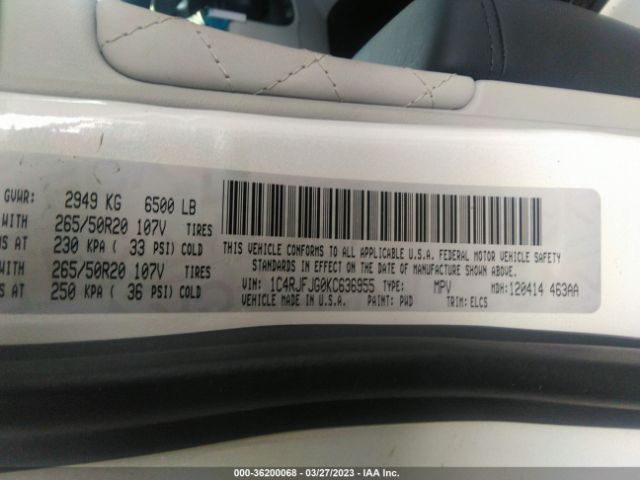 1C4RJFJG0KC636955 Jeep Grand Cherokee Summit