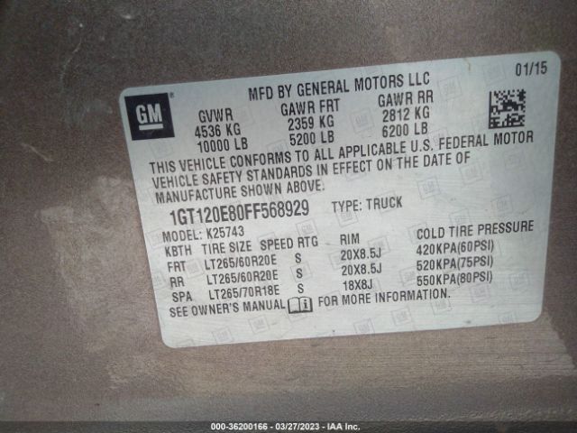 1GT120E80FF568929 GMC Sierra 2500hd Denali