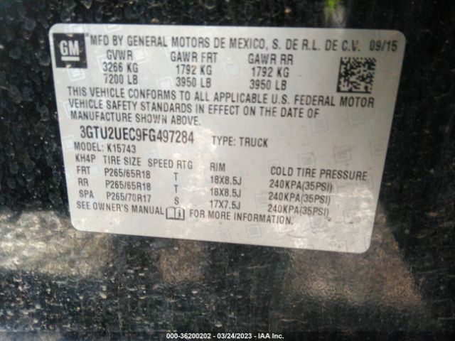 3GTU2UEC9FG497284 GMC Sierra 1500 Sle