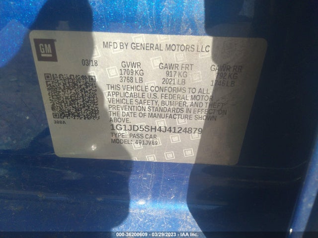Chevrolet SONIC LT 2018 1G1JD5SH4J4124879 Image 10