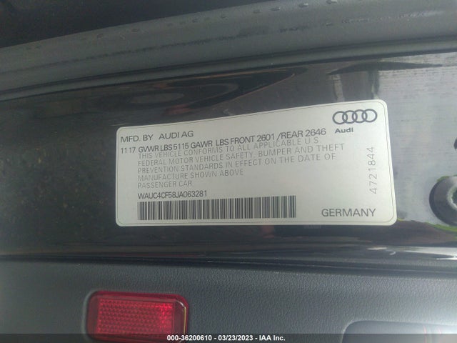 WAUC4CF58JA063281 Audi S5 Sportback Prestige