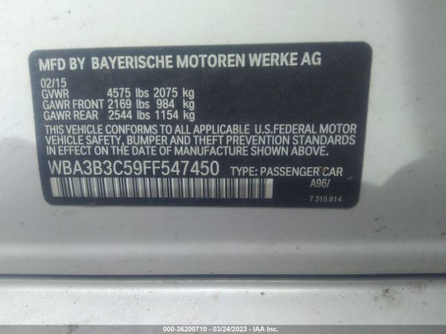 WBA3B3C59FF547450 BMW 3 Series 328i Xdrive