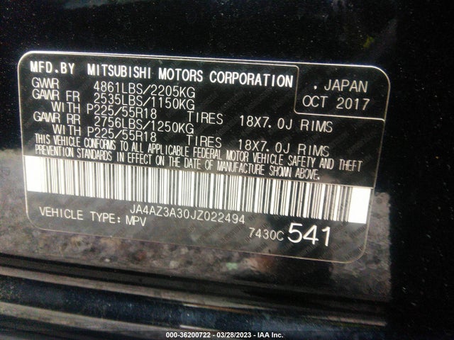 JA4AZ3A30JZ022494 Mitsubishi Outlander Es/se/sel/le