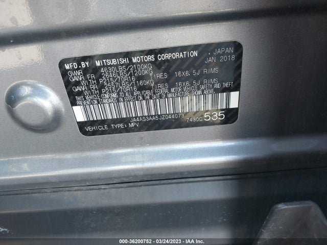 JA4AS3AA5JZ044073 Mitsubishi Eclipse Cross Es