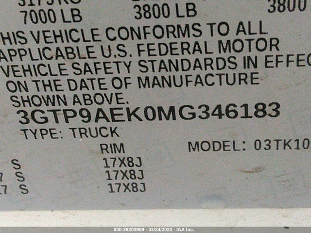 2021 GMC Sierra 1500, VIN: 3GTP9AEK0MG346183