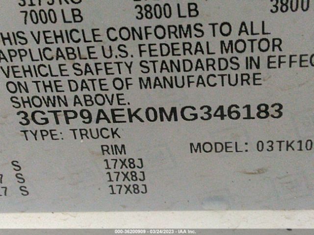 3GTP9AEK0MG346183 GMC SIERRA 1500