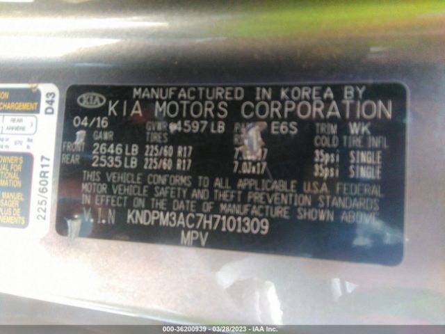 KNDPM3AC7H7101309 KIA Sportage Lx