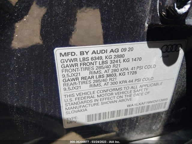 WA1LXAF78MD013655 Audi Q7 Premium Plus