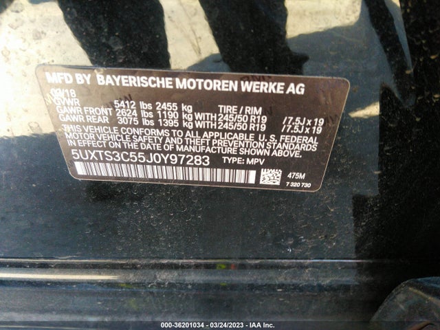 5UXTS3C55J0Y97283 BMW X3 M40i