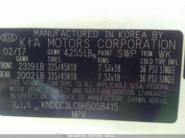 KNDCC3LC6H5058415 KIA Niro Touring Launch Edition