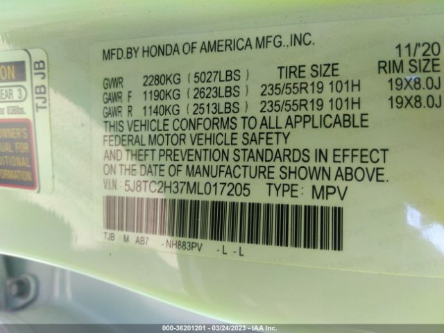 5J8TC2H37ML017205 Acura RDX